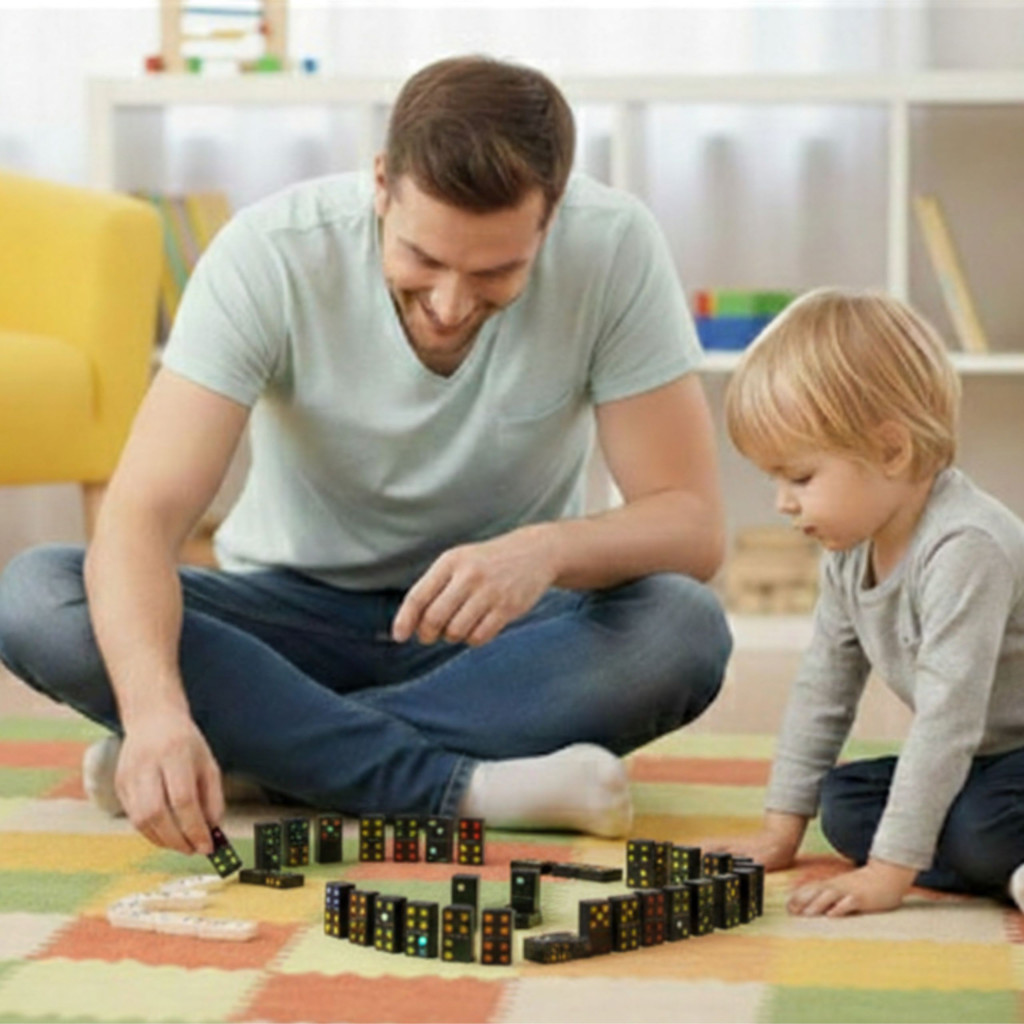 WOOPIE Domino családi kirakós játék, 28 blokk