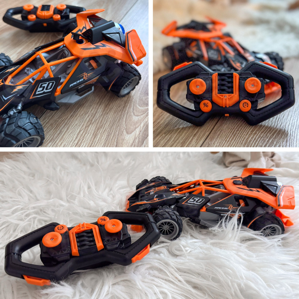 WOOPIE RC távirányítós versenyautó LED-fénnyel és gőzeffekttel