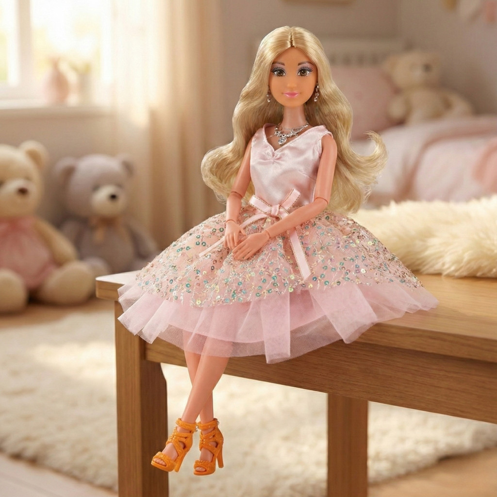 WOOPIE ROYAL Lili baba rózsaszín ruhában, 30 cm