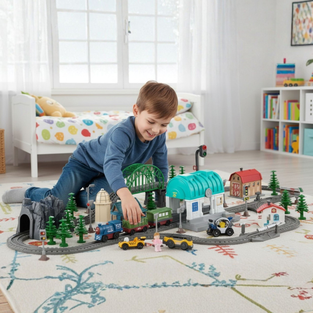 WOOPIE XXL elektromos városi vonatpálya, 108 részes