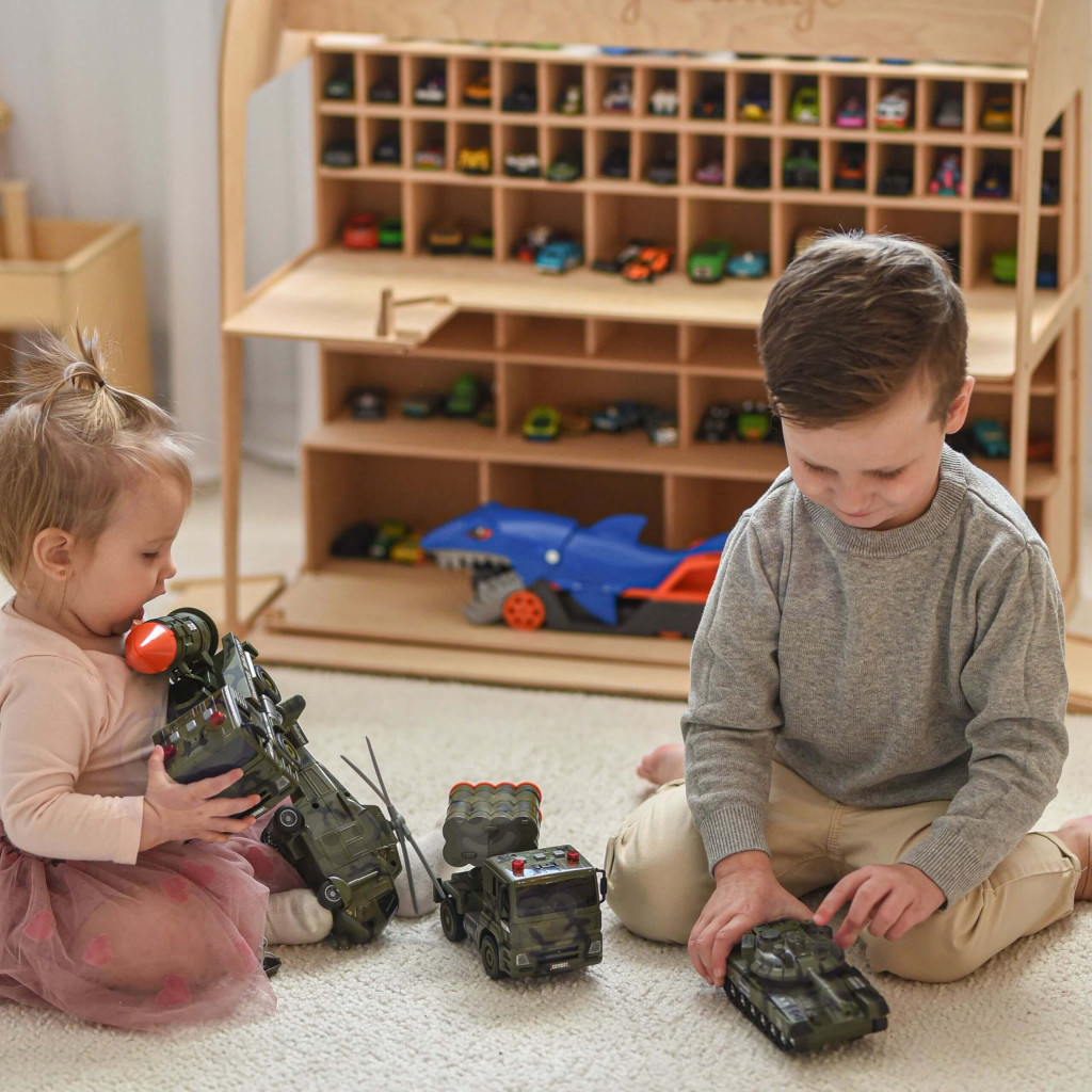 WOOPIE katonai járműszett tankkal, helikopterrel és rakétakilövőkkel, 4 db, 1:20