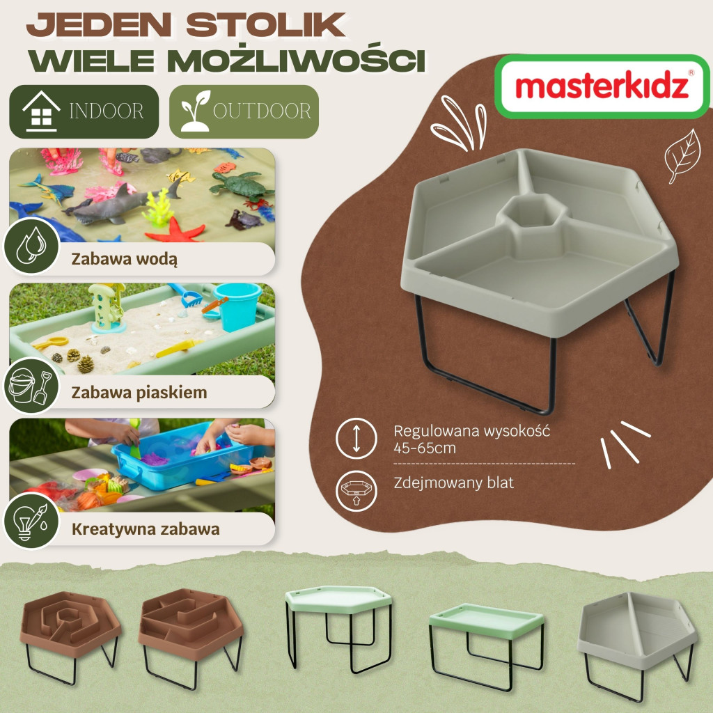 MASTERKIDZ háromrekeszes szenzoros asztal állvánnyal