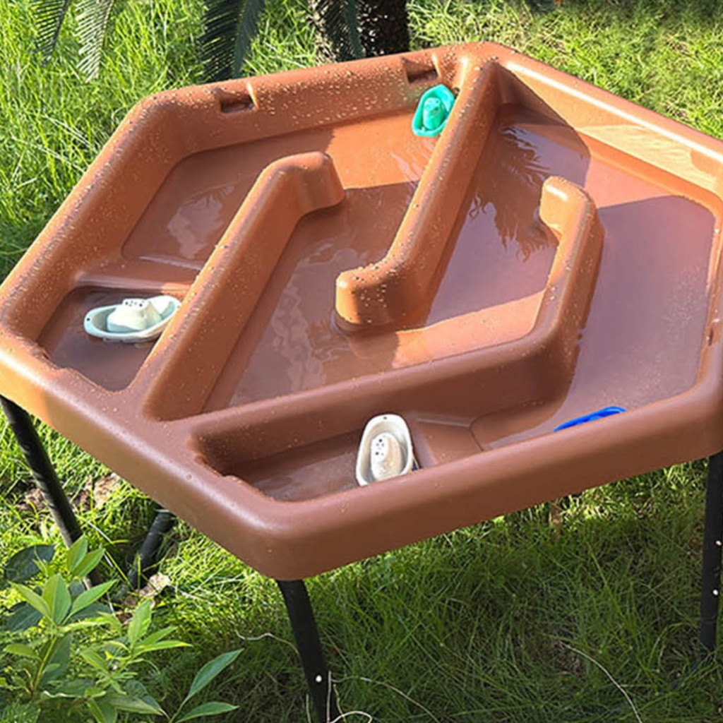 MASTERKIDZ hatszögletű homok-víz asztal, 45–65 cm