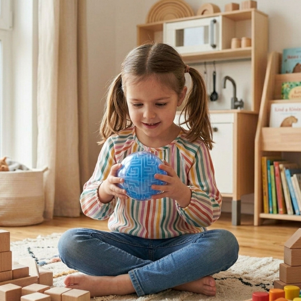 WOOPIE kék 3D labirintusgömb ügyességi játék
