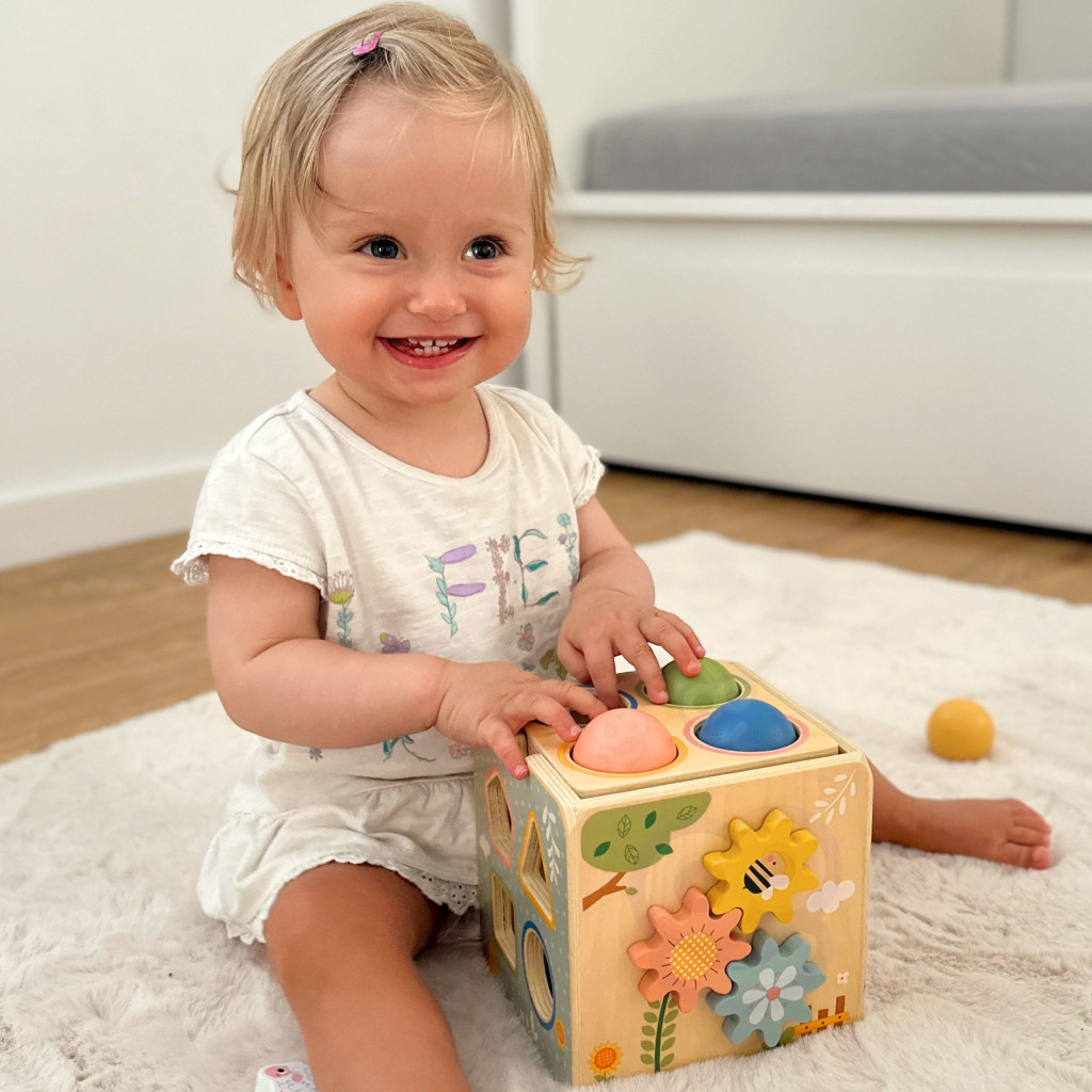 TOOKY TOY 5 az 1-ben fa tavaszi fejlesztőkocka, 27 részes