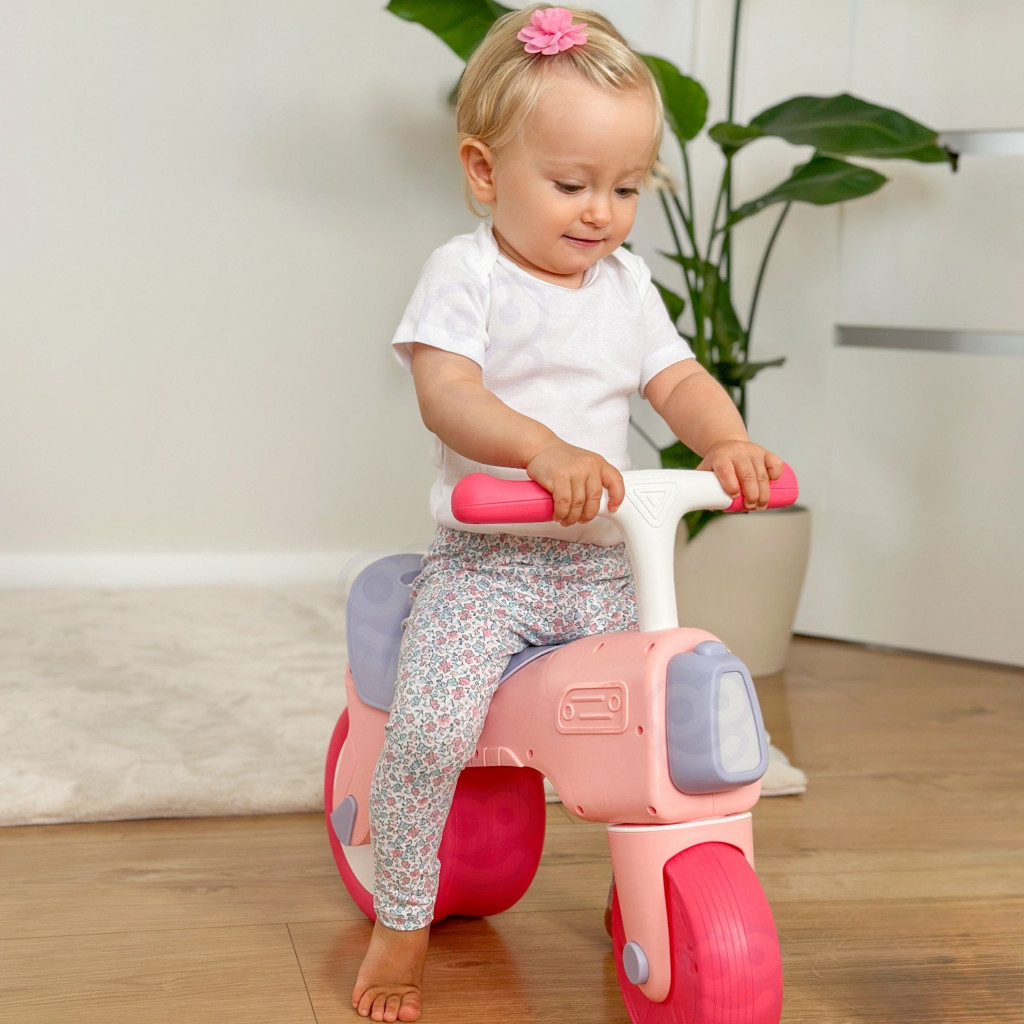 WOOPIE Huanger zenélő-világító lábbal hajtható motor – rózsaszín