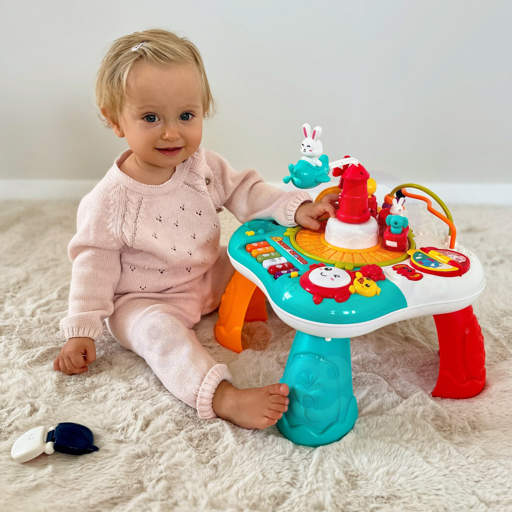 WOOPIE BABY 2 az 1-ben interaktív fejlesztőasztal zongorával és hangokkal