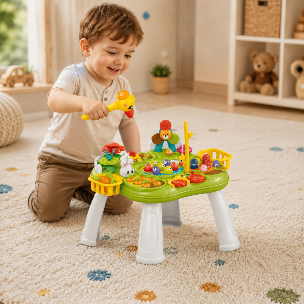 WOOPIE BABY 2 az 1-ben interaktív fejlesztőasztal – horgászjáték, kalapács, formaillesztő, hang és fény
