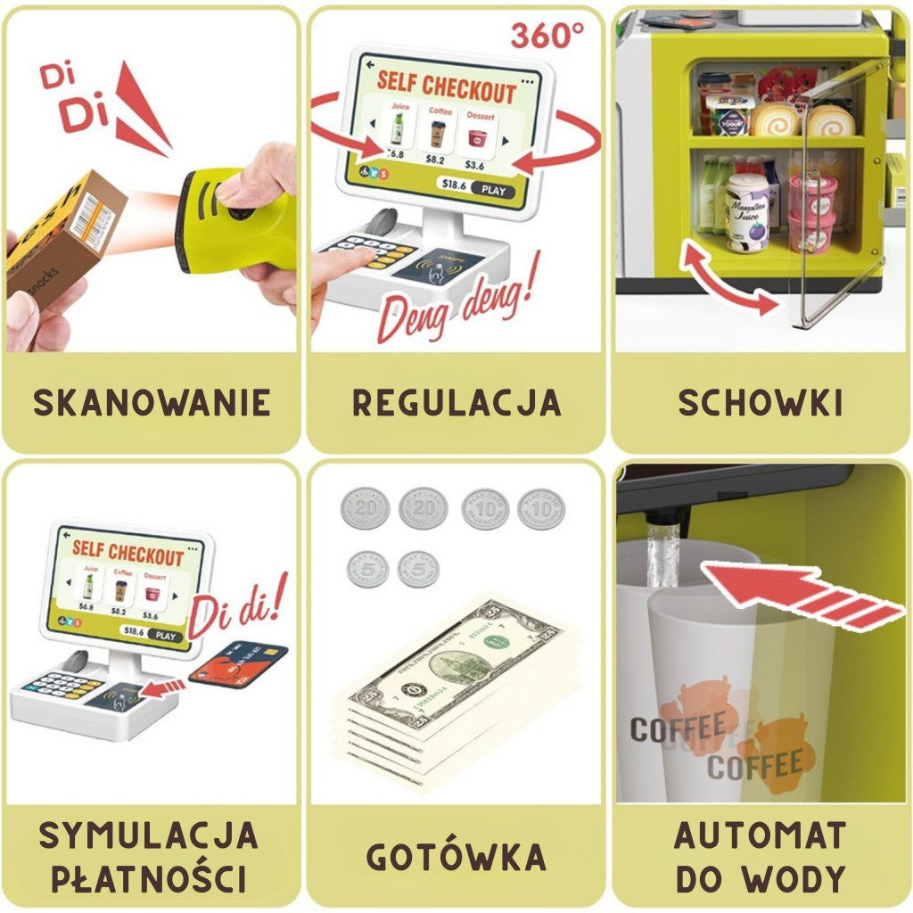 WOOPIE önkiszolgáló pénztárgép Mini Market Express tartozékok