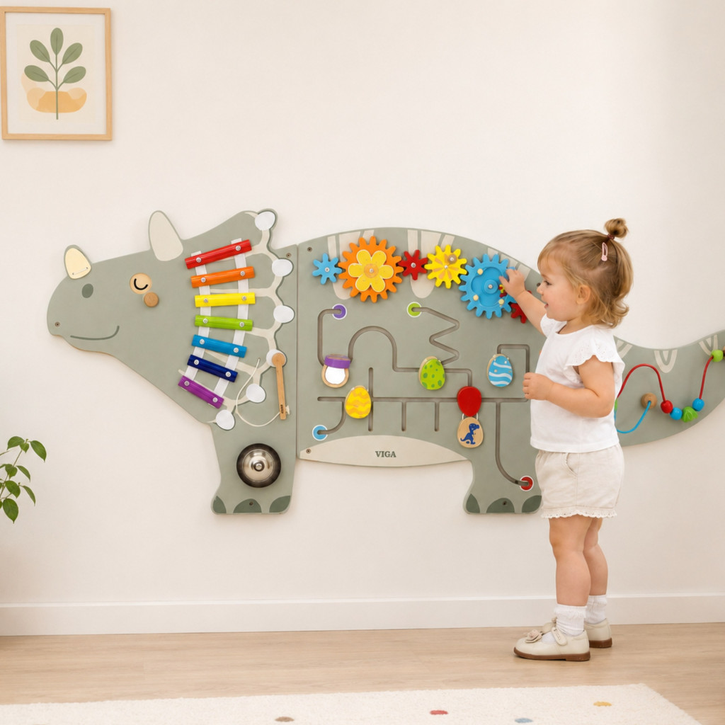 VIGA Triceratops dinoszauruszos foglalkoztató falipanel 18 hónapos kortól