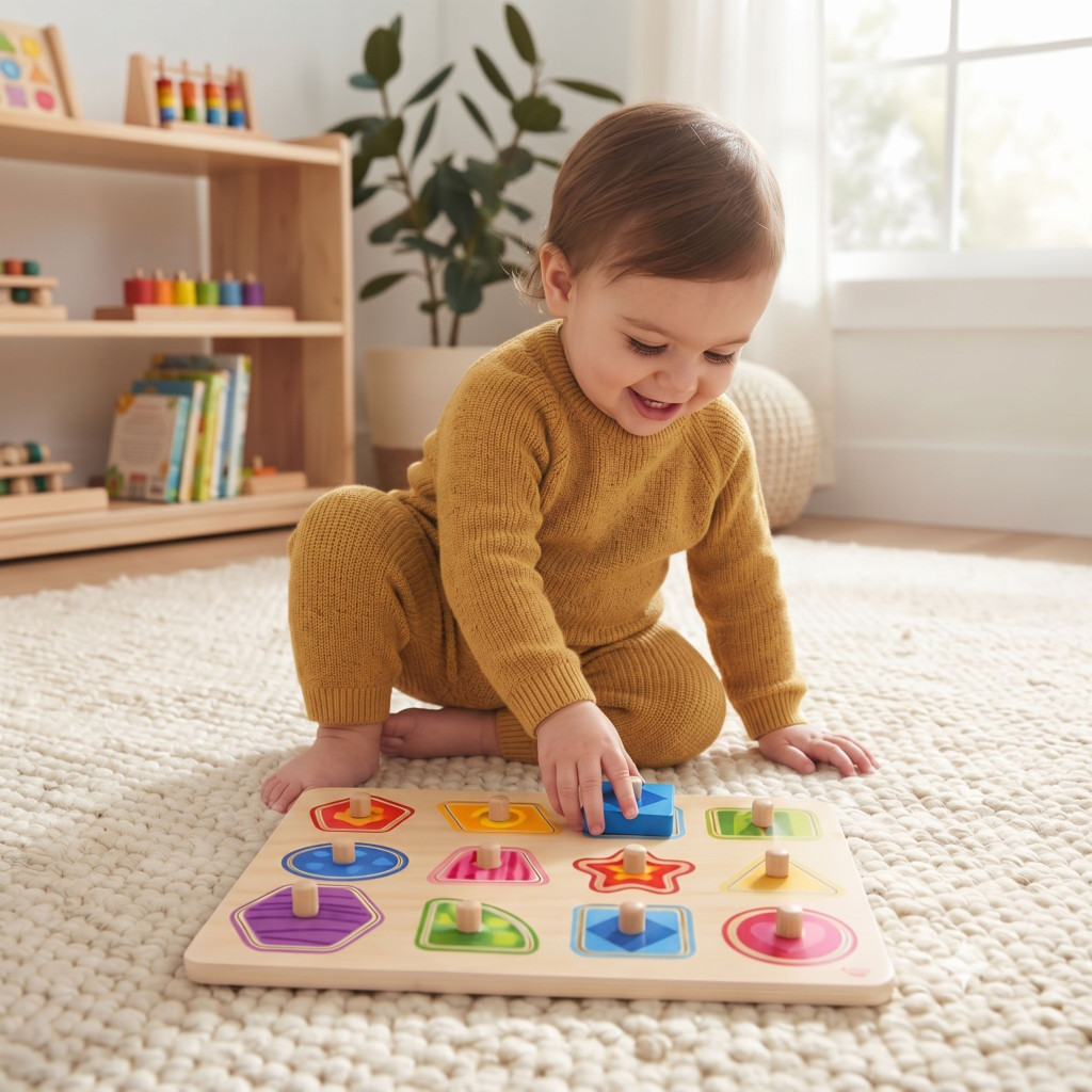 TOOKY TOY Montessori formatanuló gombos kirakó