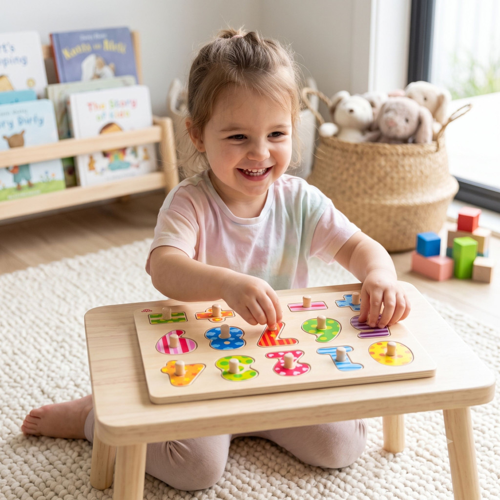 TOOKY JÁTÉK Fa kirakós számolás megtanulása Rejtvény gombos számokkal