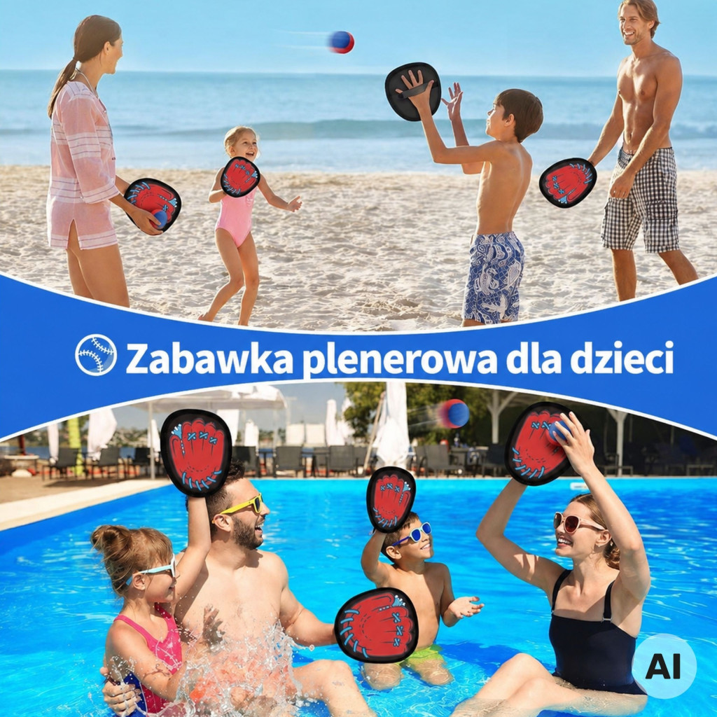 WOOPIE tépőzáras labdaelkapó készlet, 5 részes