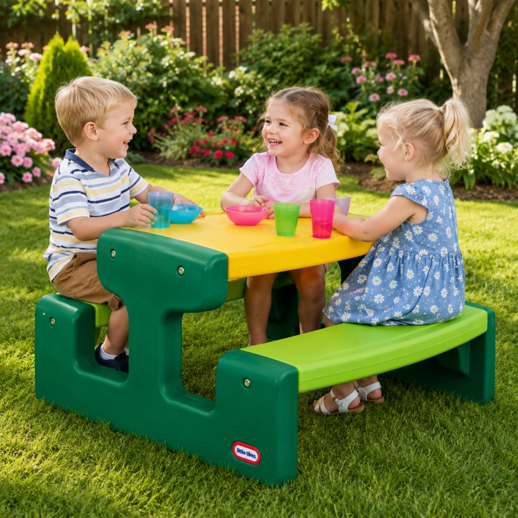 Little Tikes nagy piknikasztal gyerekeknek – zöld