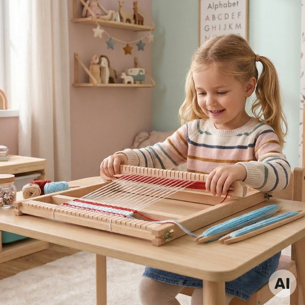 VIGA fa szövőkeret – Montessori szövőkészlet