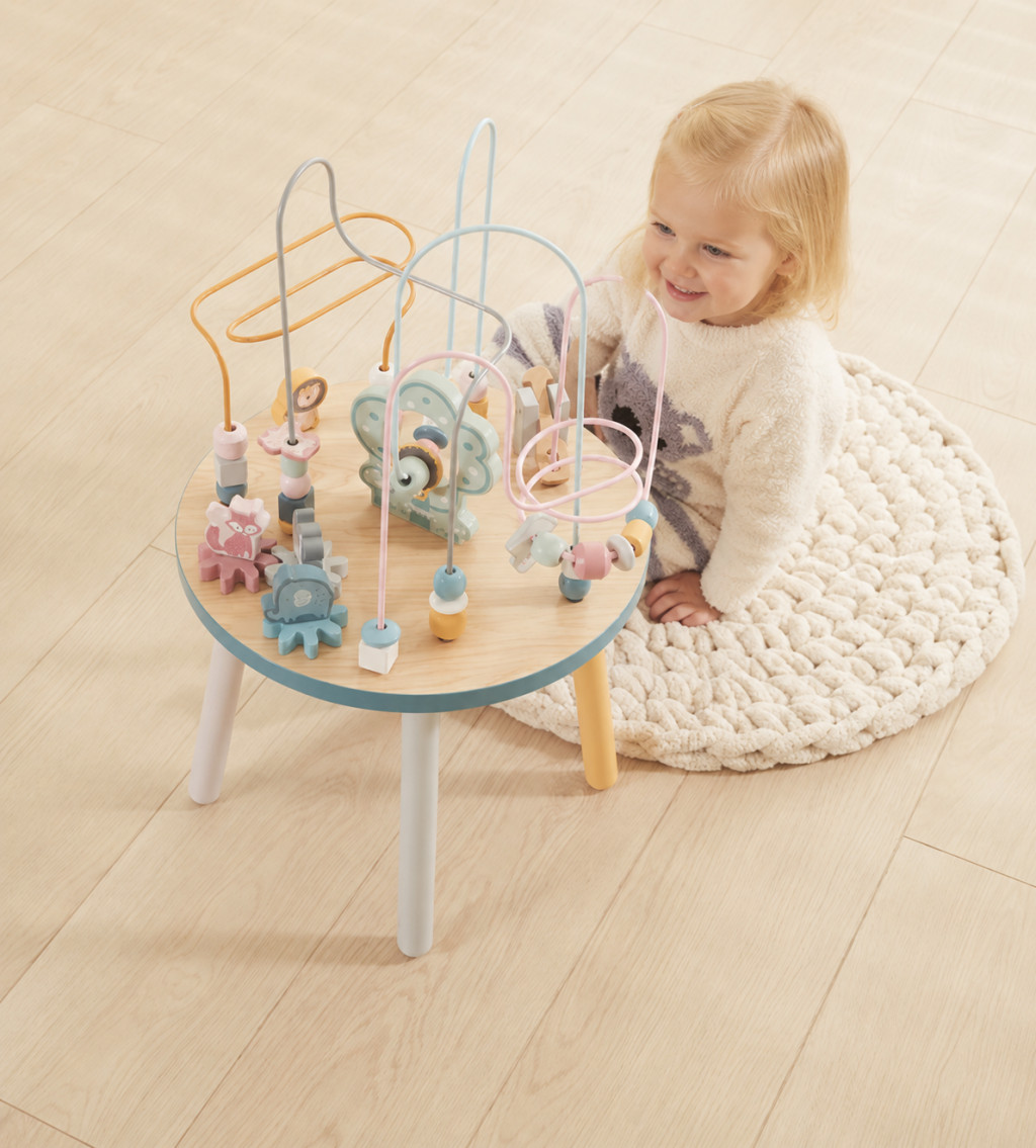 VIGA PolarB fa oktatóasztal, manipulatív Montessori összefonódás