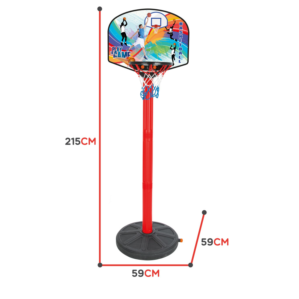 WOOPIE állítható kosárlabdaszett labdával – 215 cm