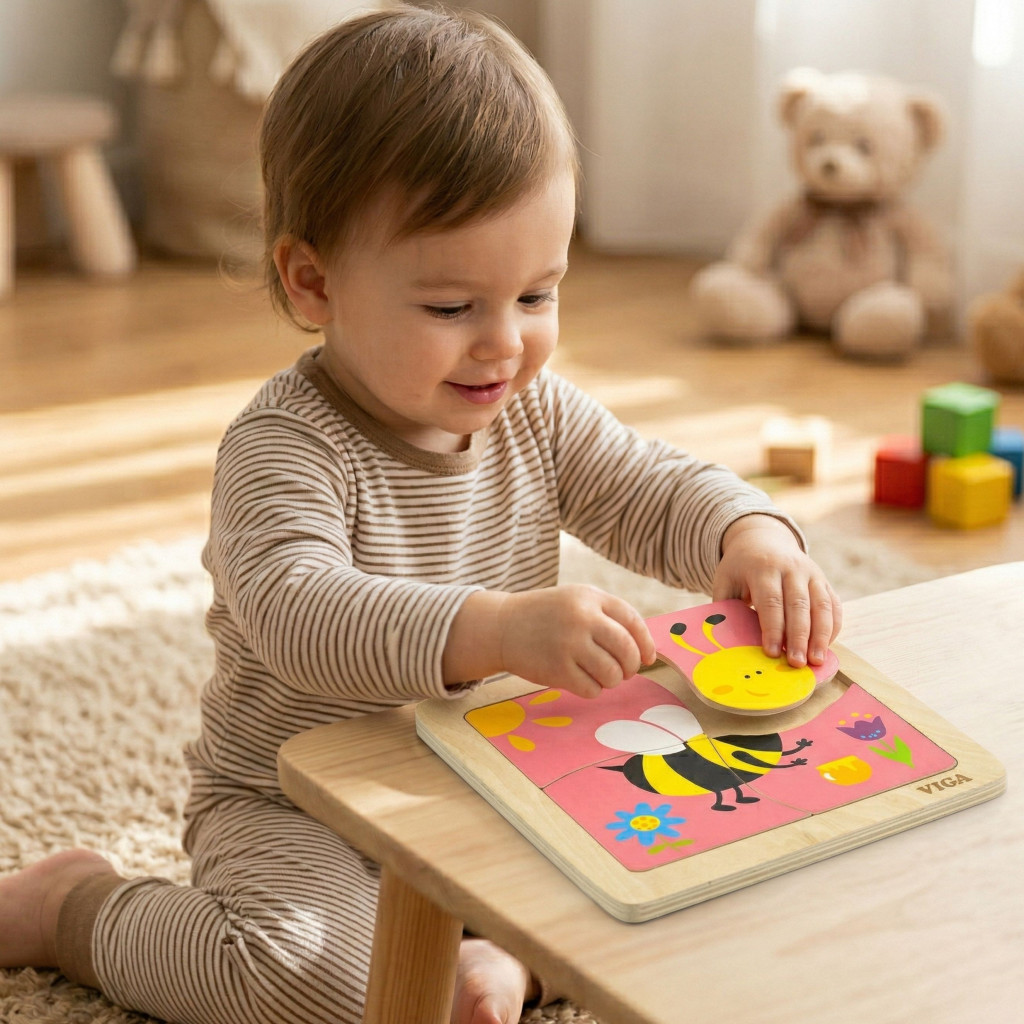 VIGA fa méhecskés puzzle 4 darabos