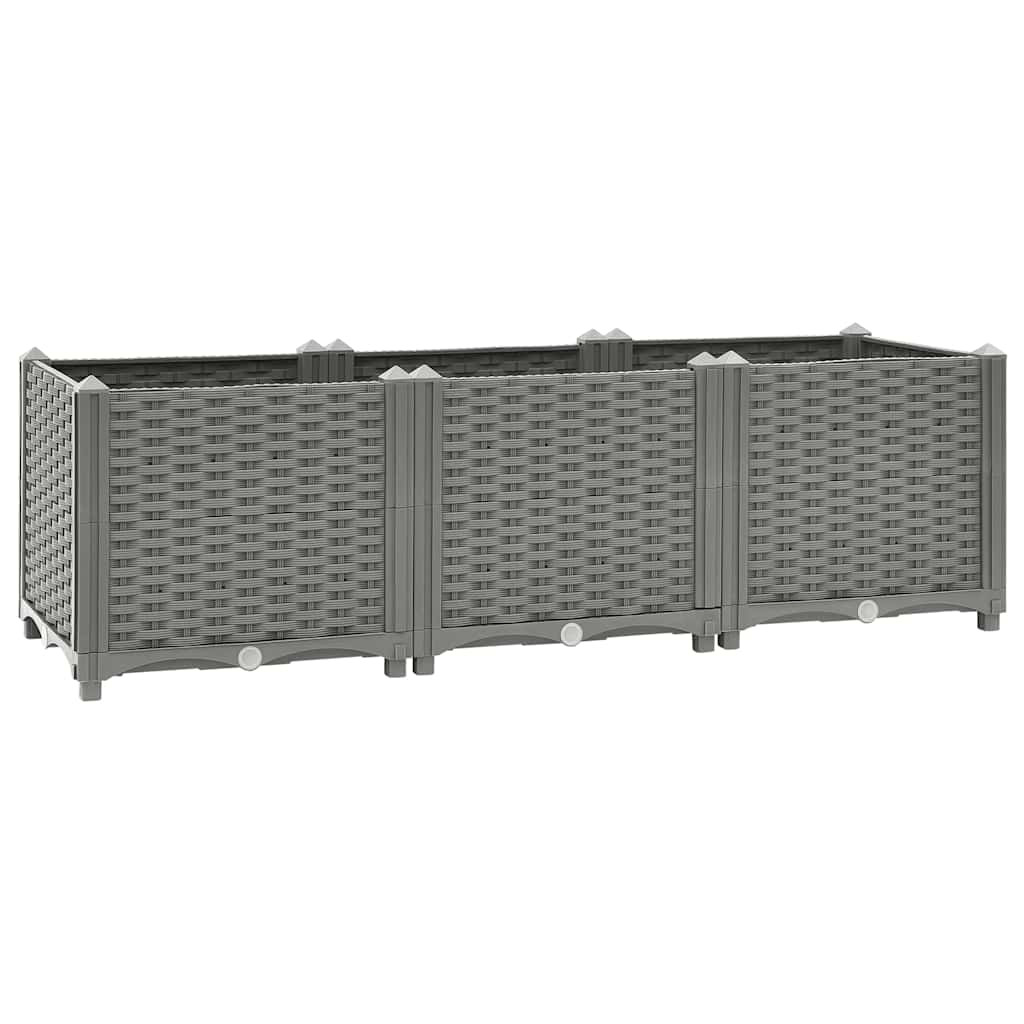 Kerti magaságyás, pp (polipropilén), 120 × 40 × 38 cm, világosszürke