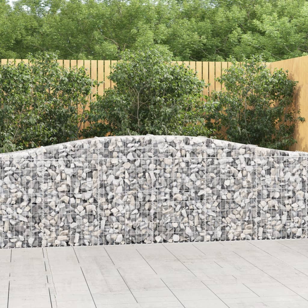 íves gabion kőkosár, horganyzott vas, 400x30x80/100 cm, ezüst