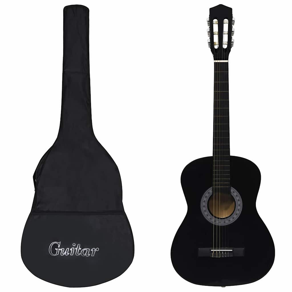 Fekete 3/4-es klasszikus gitár és tok kezdőknek 36