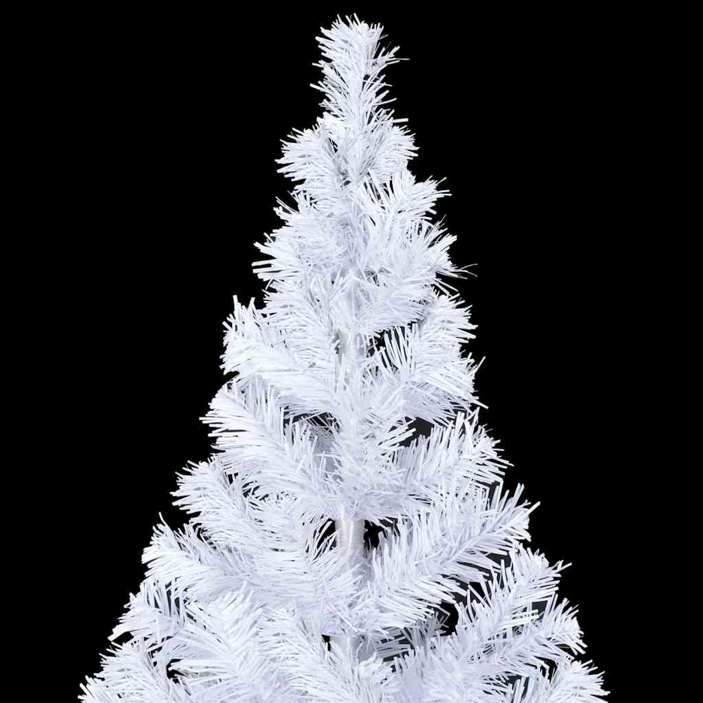Műkarácsonyfa gömbdíszekkel, 150 cm, fehér, 150 LED