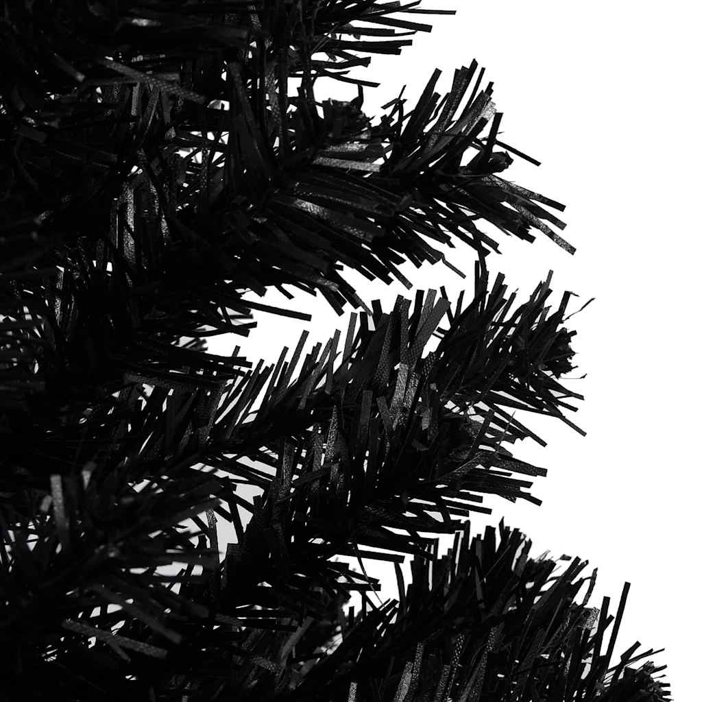 Műkarácsonyfa gömbdíszekkel, 150 cm, fekete, 150 LED