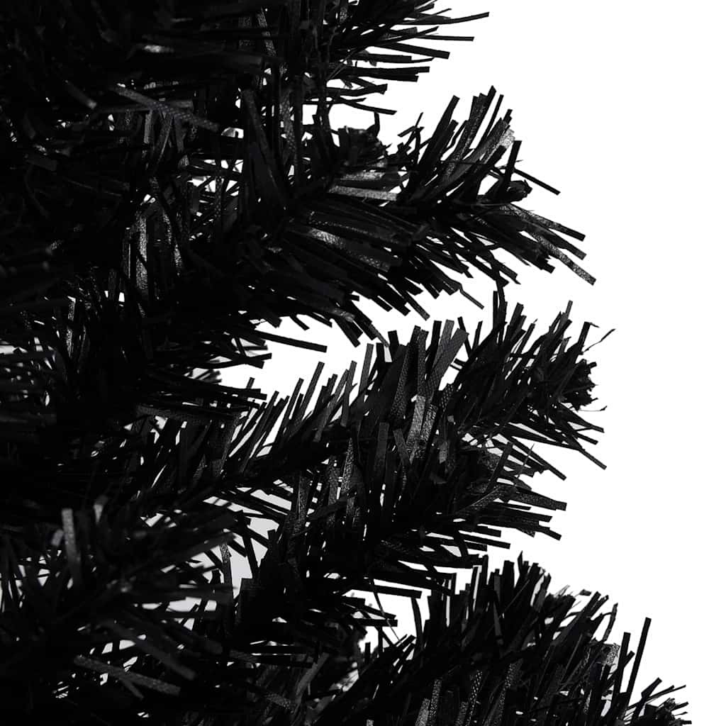 Műkarácsonyfa gömbdíszekkel, 240 cm, fekete, 300 LED