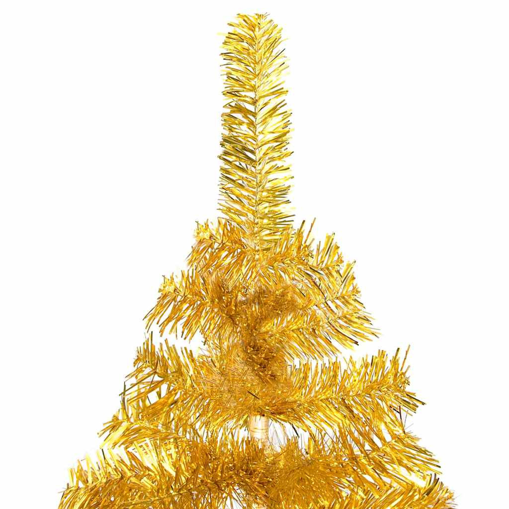 Műkarácsonyfa gömbdíszekkel, 120 cm, arany, 150 LED