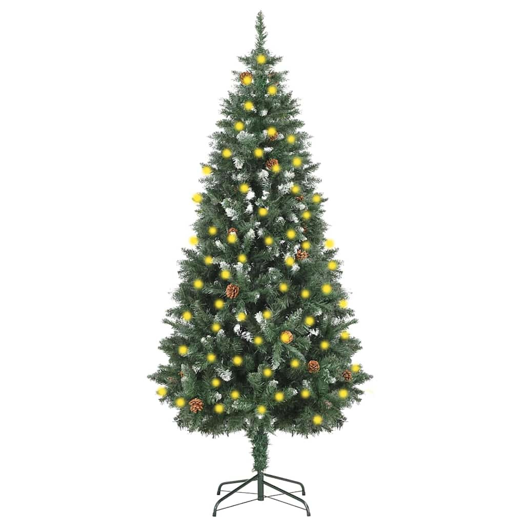Megvilágított műkarácsonyfa tobozzal 180 cm
