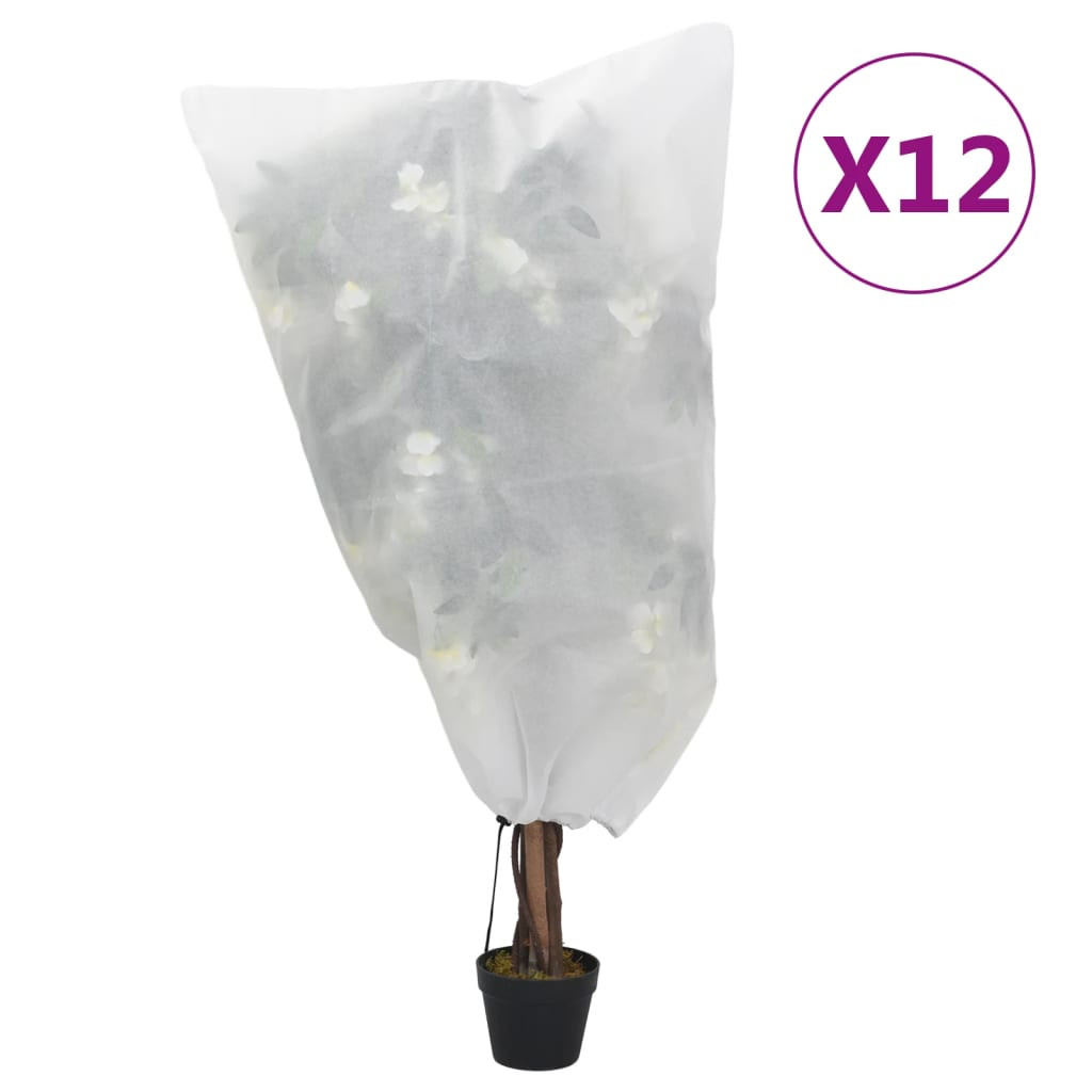 12 db növényvédő huzat zsinórral 70 g/m² 0,8 x 0,8 m