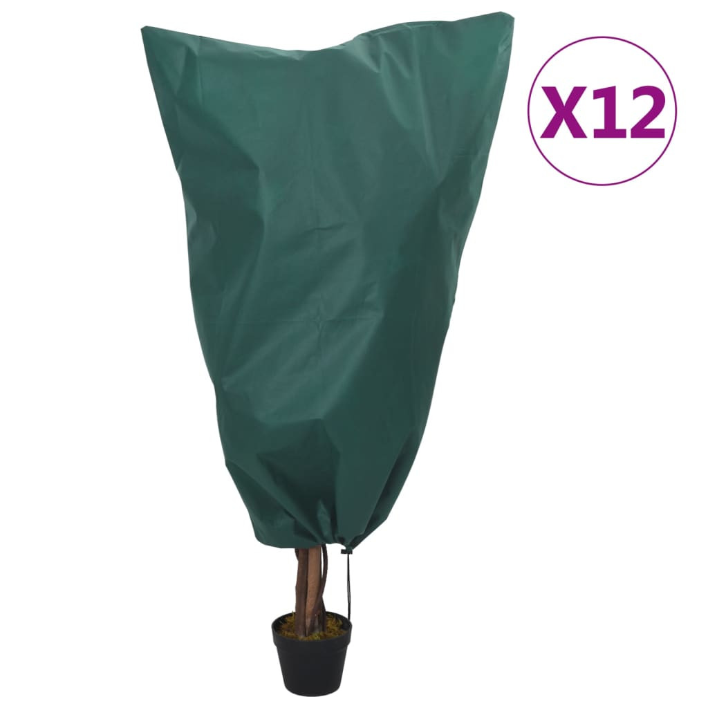 12 db növényvédő huzat zsinórral 70 g/m² 0,8 x 0,8 m