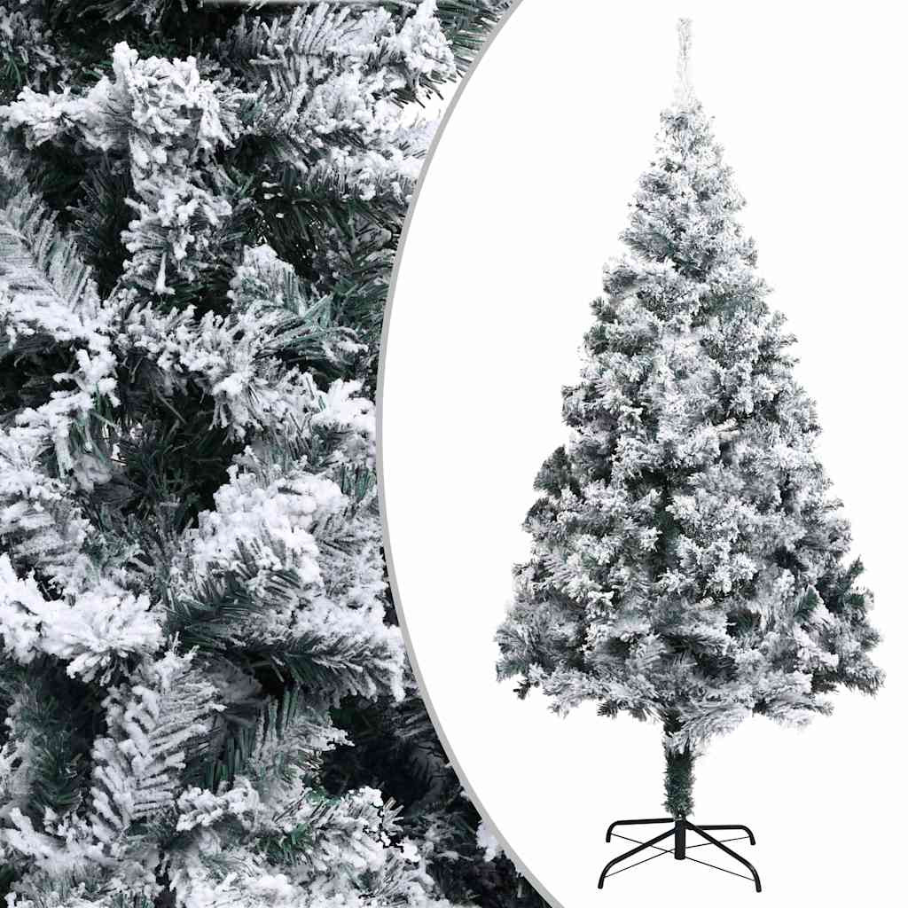 Zöld PVC műkarácsonyfa hóval 180 cm