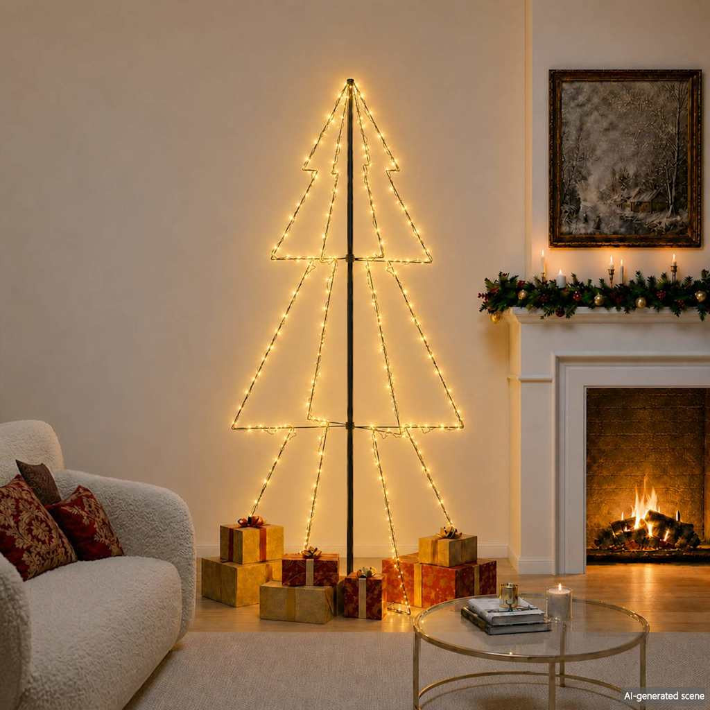 300 LED-es beltéri/kültéri kúp alakú karácsonyfa 120 x 220 cm