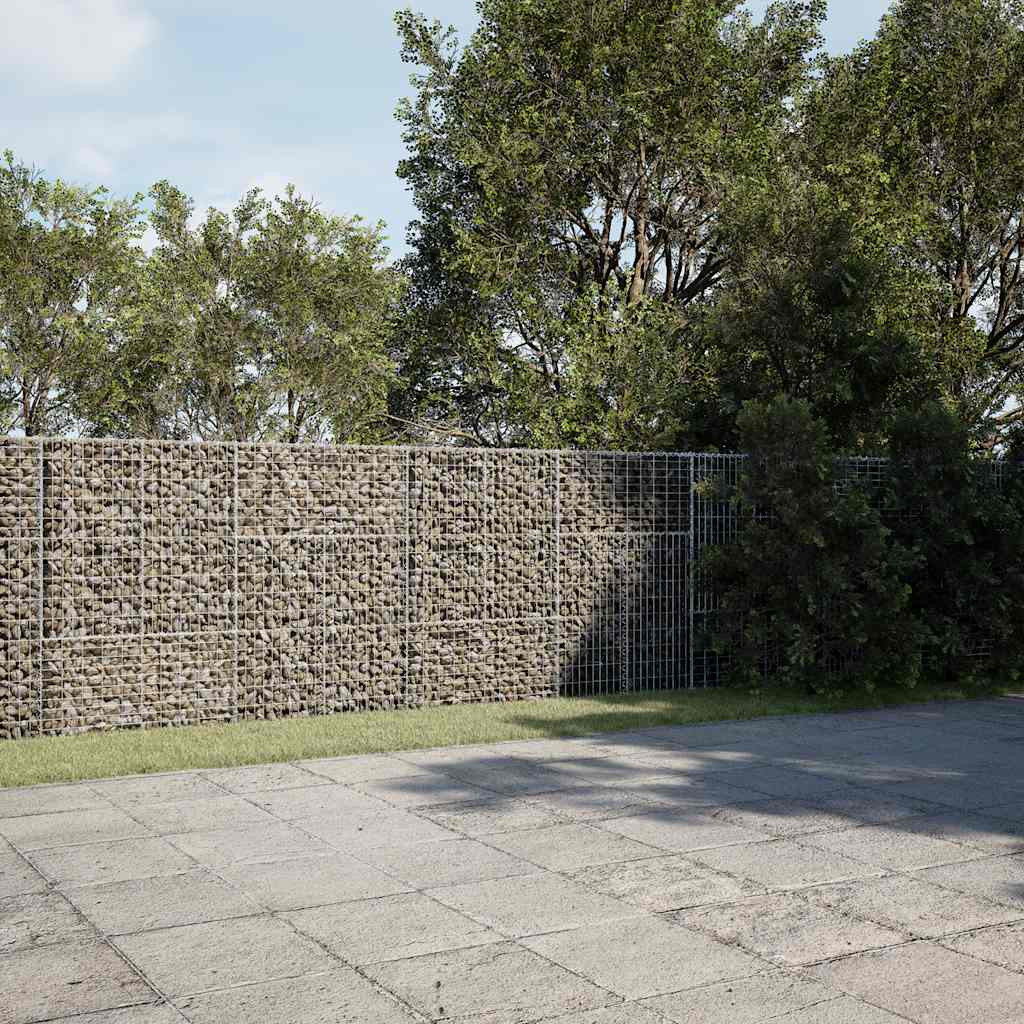Gabion kőkosár, rozsdamentes vashuzal, 500 × 50 × 150 cm, ezüst
