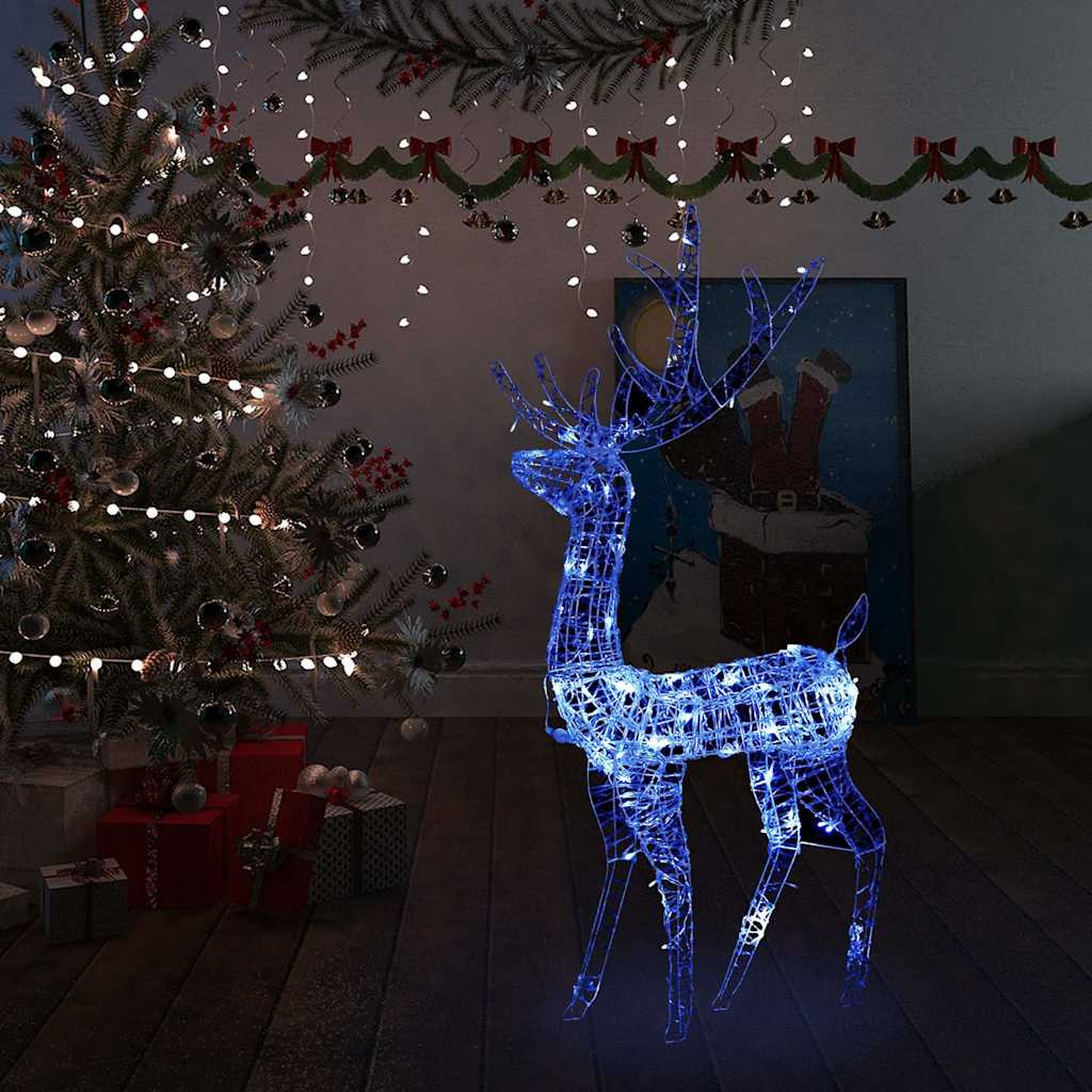 Kék akril rénszarvasos karácsonyi dekoráció 140 LED-del 128 cm