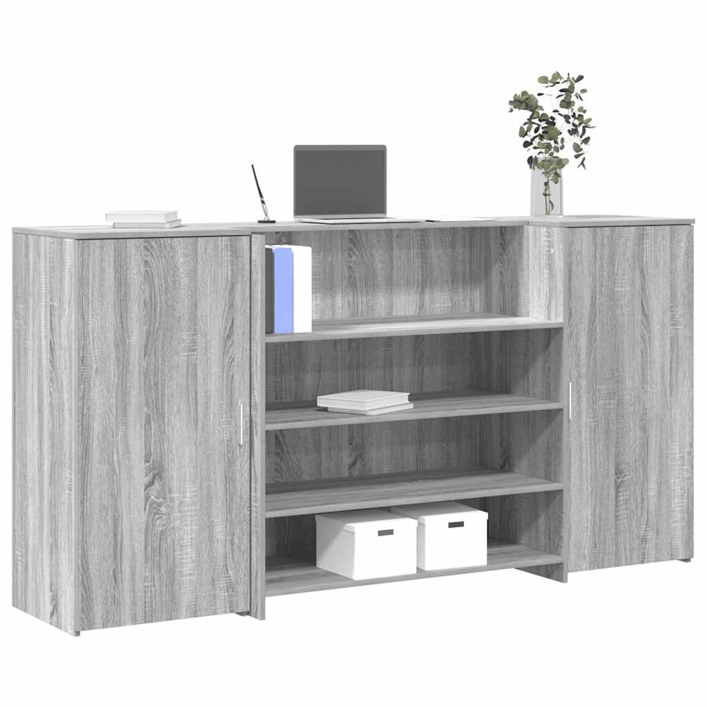 Recepciós pult szürke sonoma 200x50x103,5 cm szerelt fa