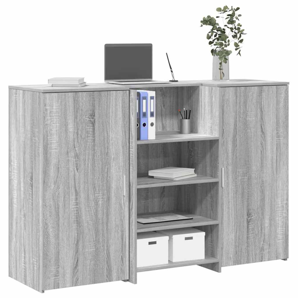 Recepciós pult szürke sonoma 155x50x103,5 cm szerelt fa