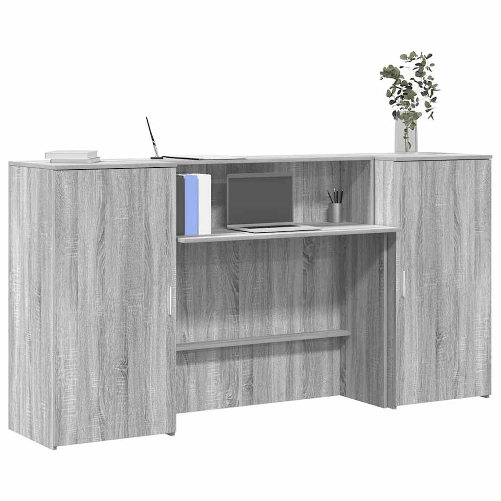 Recepciós pult szürke sonoma 200x50x103,5 cm szerelt fa