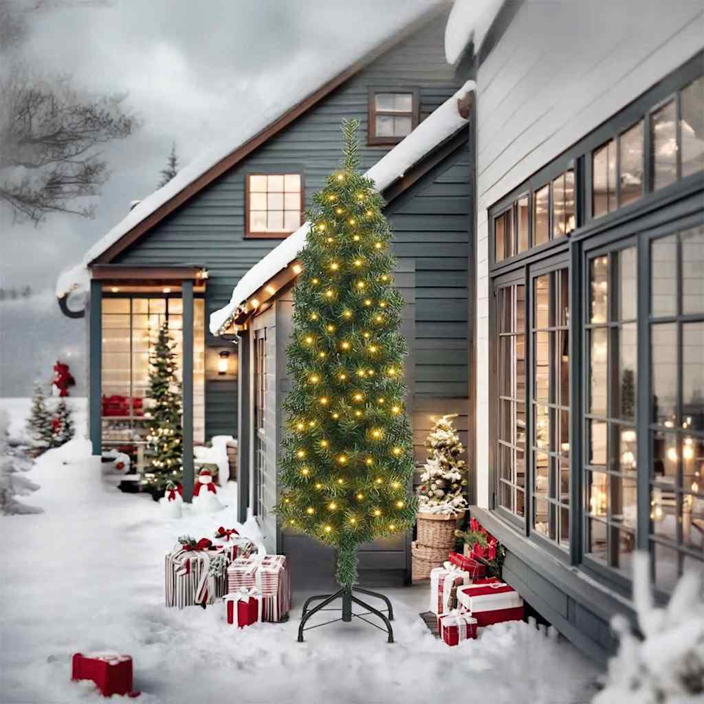 Mű karácsonyfa 300 LED-del Zöld 240 cm PVC, acél és műanyag