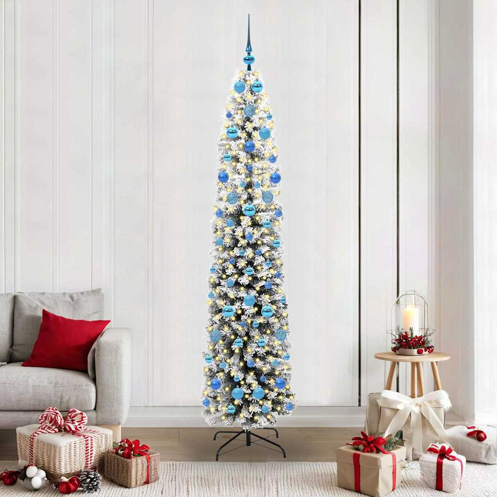 Mű karácsonyfa 300 LED-del Zöld 210 cm PVC, acél és műanyag