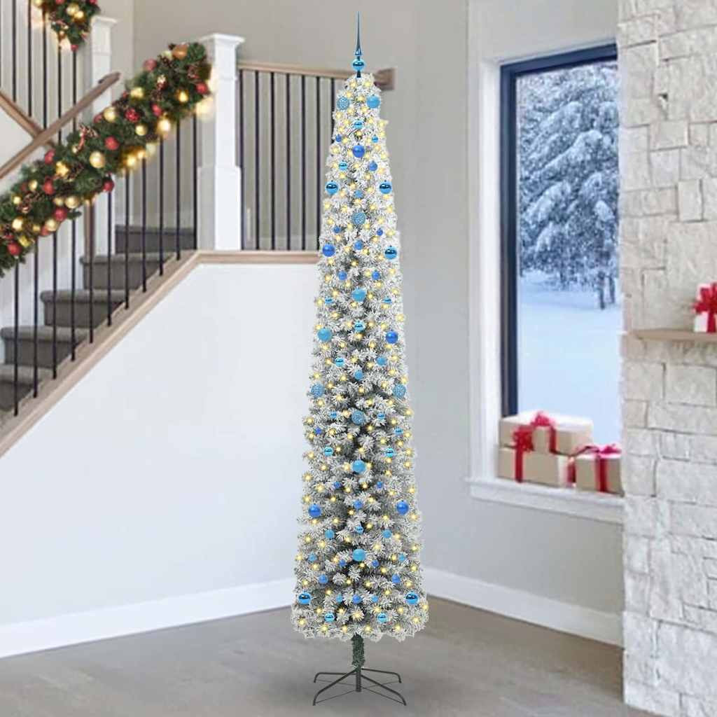 Mű karácsonyfa 300 LED-del Zöld 270 cm PVC, acél és műanyag