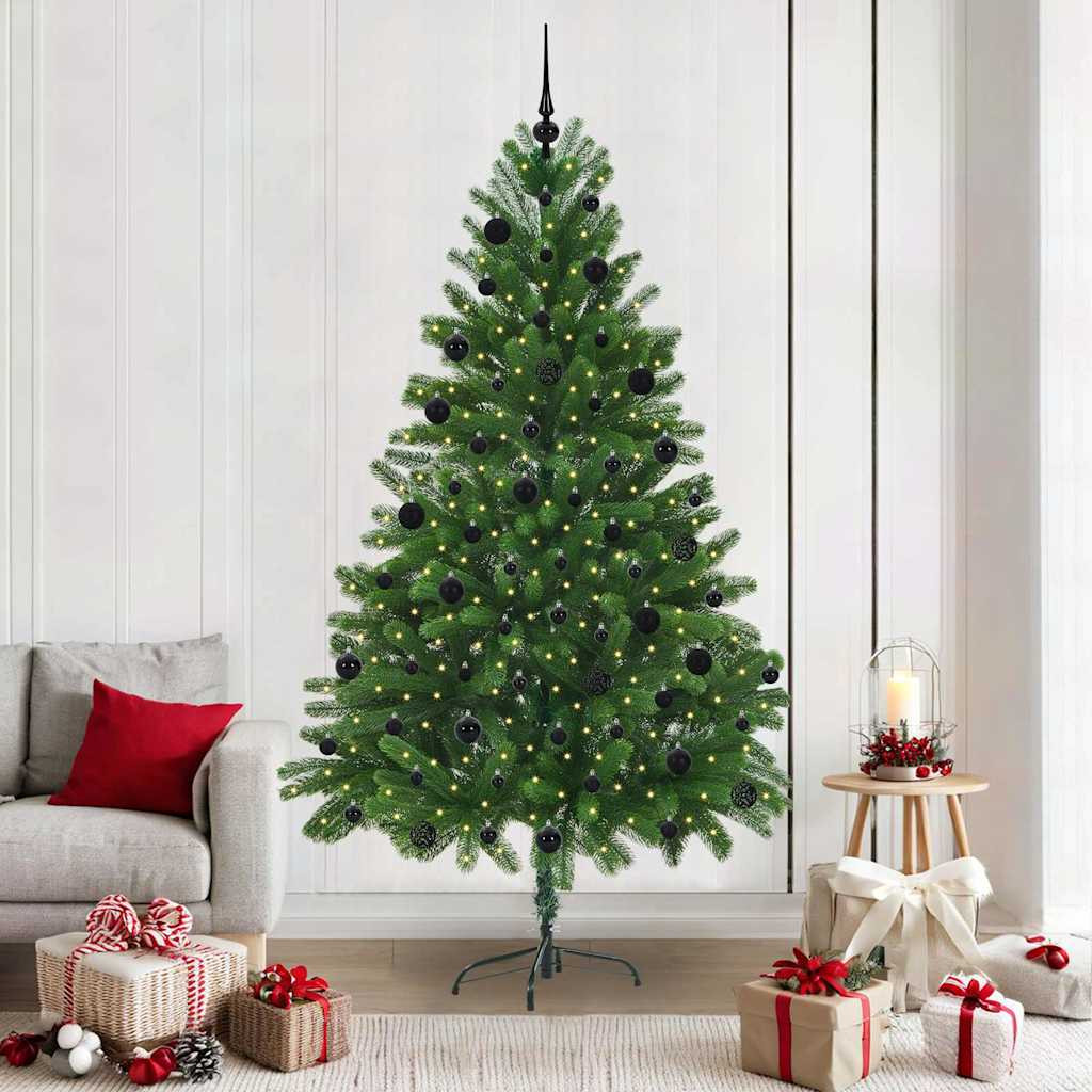 Karácsonyfa 300 LED-del állvánnyal Zöld 210 cm PE