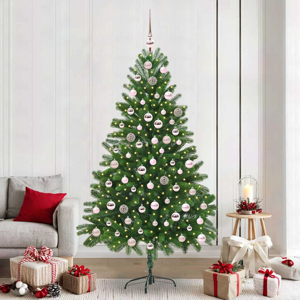 Karácsonyfa 300 LED-del állvánnyal Zöld 210 cm PE