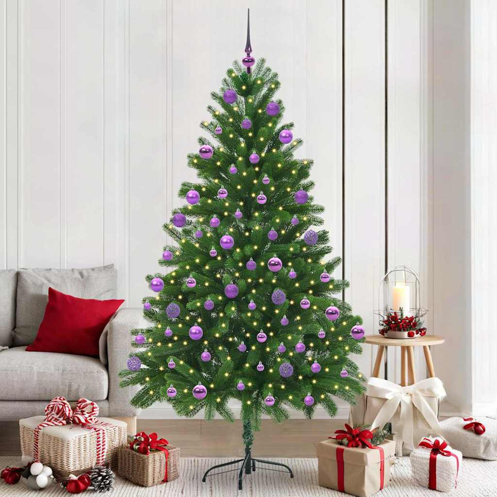 Karácsonyfa 300 LED-del állvánnyal Zöld 210 cm PE