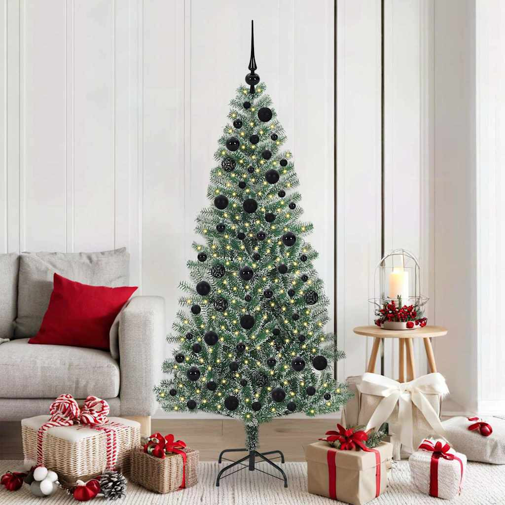 Mű karácsonyi fa hóval borítva LED fényekkel 300 LED-del 180 cm