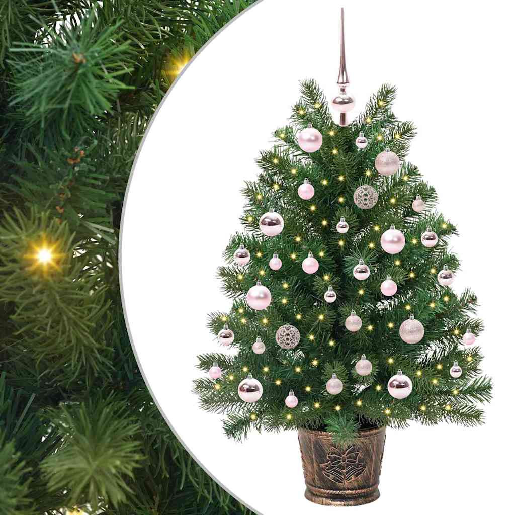 Mű karácsonyfa 150 LED-del állvánnyal Zöld 95 cm PE és PVC