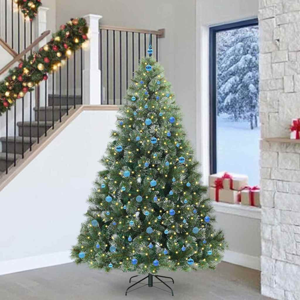 Mű karácsonyfa 300 LED-del állvánnyal Zöld 240 cm PE és PVC