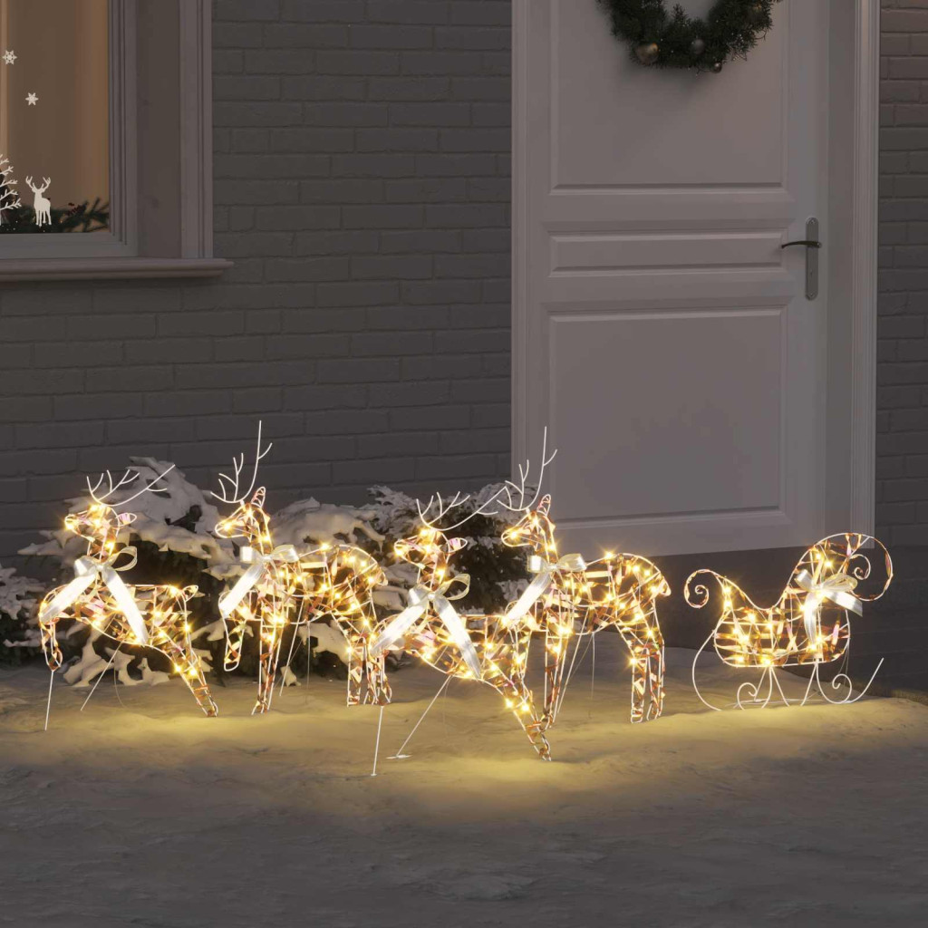 LED Rénszarvasok 5 db 40 LED Többszínű 42 x 15 x 64 cm PET