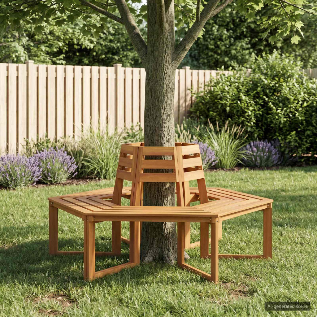 Fa pad 2 db 160 x 140 x 86 cm Tömör Akácfa Természetes